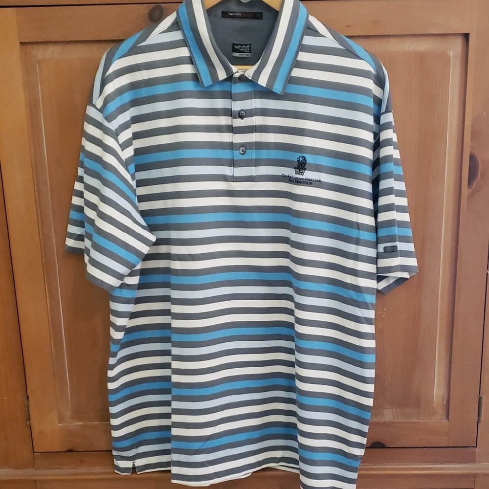 Nike Striped Polo - Blue, Gray, White